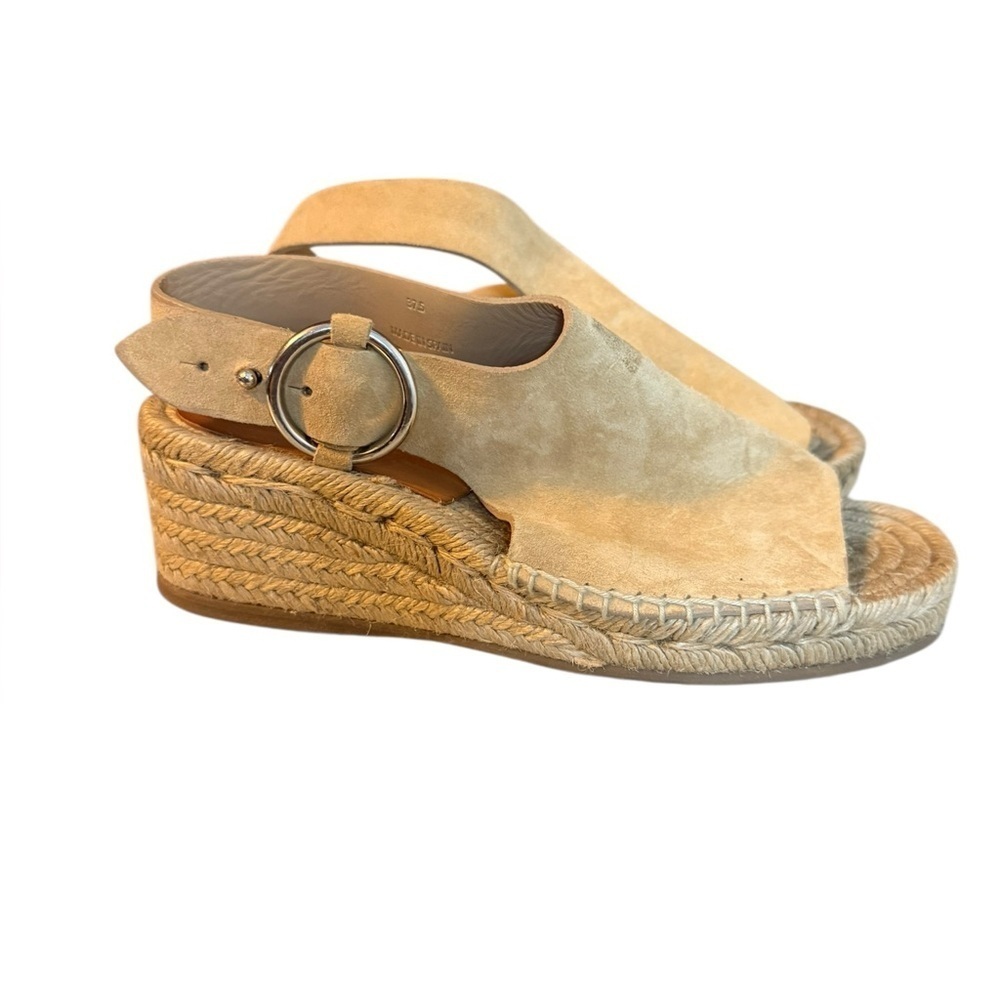 Rag & Bone Calla Beige Suede Wedge Espadrille Sandal